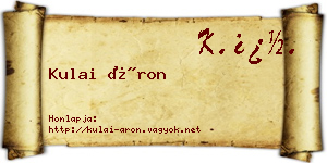 Kulai Áron névjegykártya